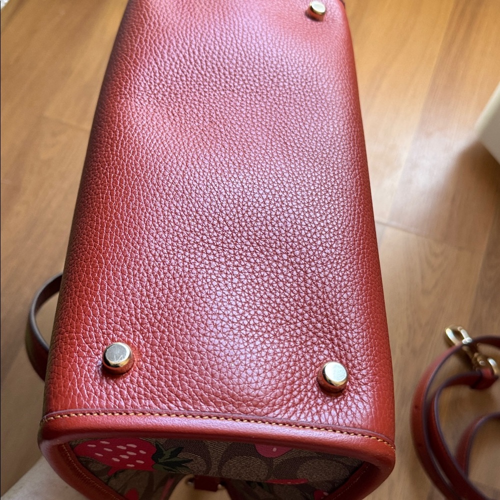 LOW START Coach Dempsey Carryall in signature canvas with strawberry print NWOT - Picture 10 of 11
